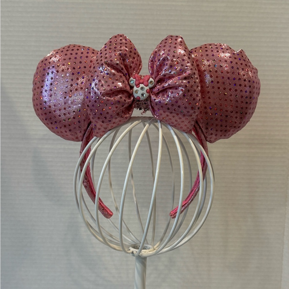 Homemade Headband w/Pink Sequined Sparkly Mouse Ears